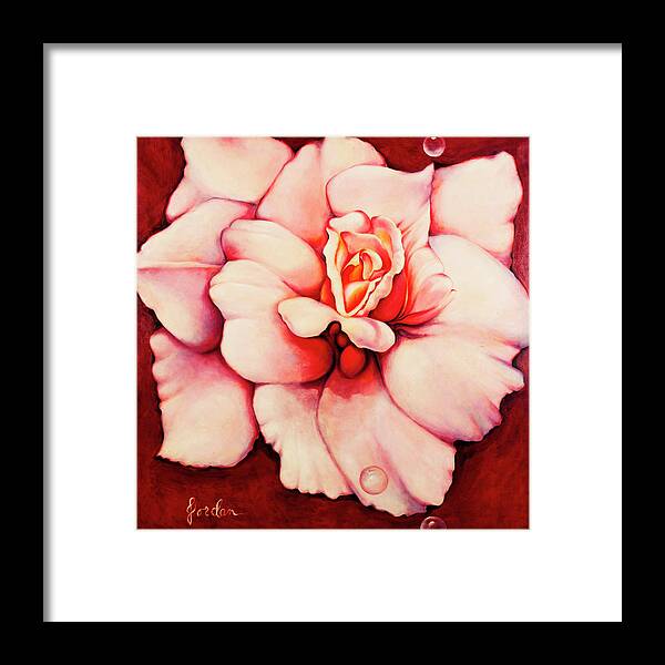 Blooms.large Rose Framed Print featuring the painting Sheer Bliss by Jordana Sands