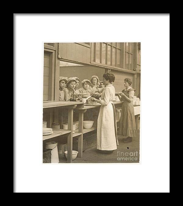 People Framed Print featuring the photograph Shell Girls Serving Lunch by Bettmann