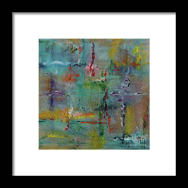 Abstract Framed Print featuring the painting Shimmering by Karen Fleschler