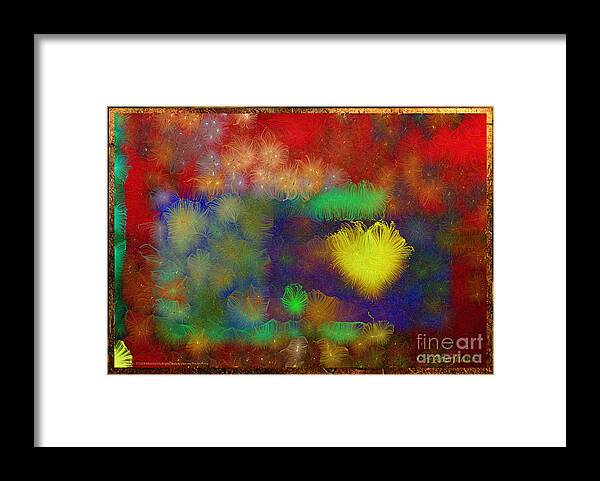 Valentine Framed Print featuring the mixed media Shining Heart of the Sun by Aberjhani