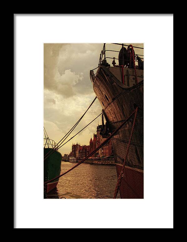Tranquility Framed Print featuring the photograph Ship And Boat Harbour by Wojtekzet