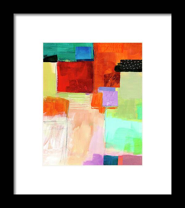 Abstract Art Framed Print featuring the painting Shoreline #10 by Jane Davies