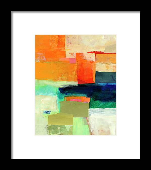 Abstract Art Framed Print featuring the painting Shoreline #7 by Jane Davies