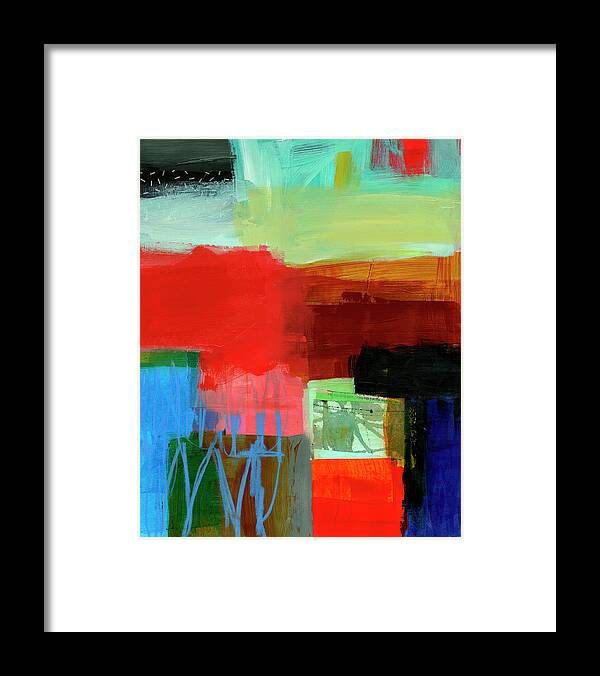 Abstract Art Framed Print featuring the painting Shoreline #9 by Jane Davies