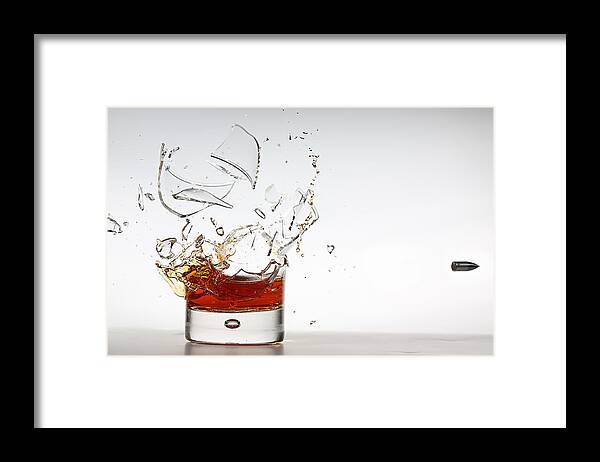 Glass Framed Print featuring the photograph Shot Of Whisky by Lex Augusteijn
