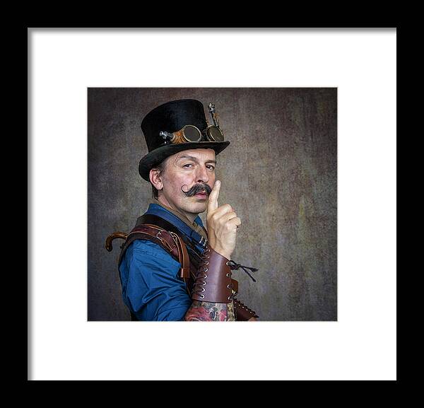 Steampunk
Whitby
Fashion
Goggles
Hat Framed Print featuring the photograph Shush The Walls Have Ears by Daniel Springgay