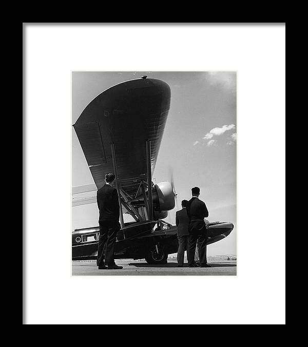 People Framed Print featuring the photograph Sikorsky Amphibious Flying Boat by The New York Historical Society
