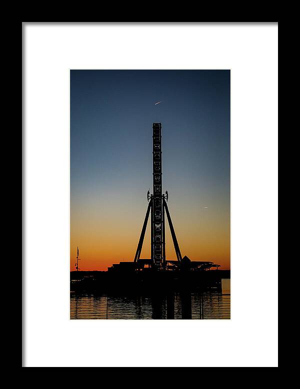 Ferris Wheel Framed Print featuring the photograph Silhouette of a Ferris Wheel by Lora J Wilson