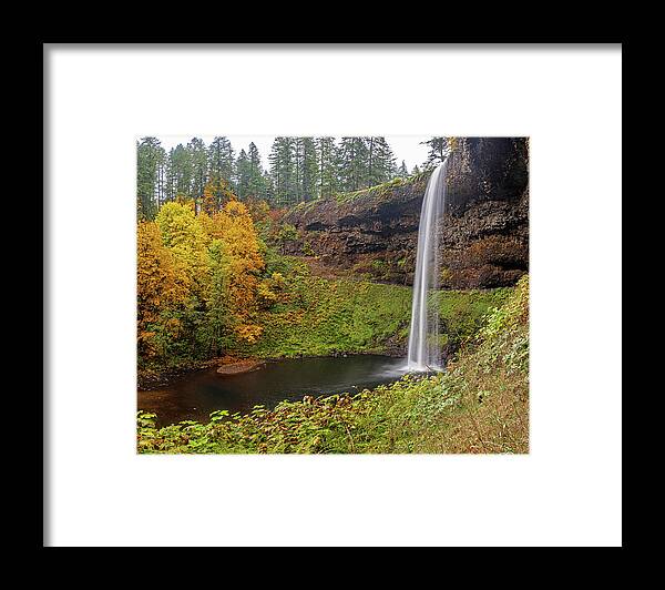 Silver Falls Framed Print featuring the photograph Silver Falls in Autumn by Ulrich Burkhalter
