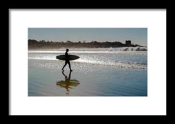 California Framed Print featuring the photograph Silver Sun Surfer by Local Snaps Photography
