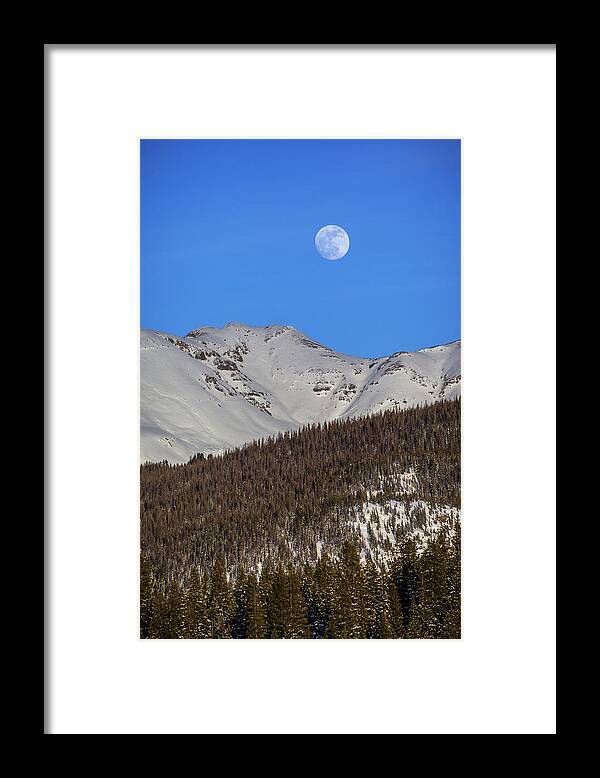 Moon Framed Print featuring the photograph Silverton Moon by Jen Manganello