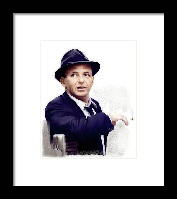 Frank Sinatra Framed Print featuring the painting Frank Sinatra SINATRA by Iconic Images Art Gallery David Pucciarelli