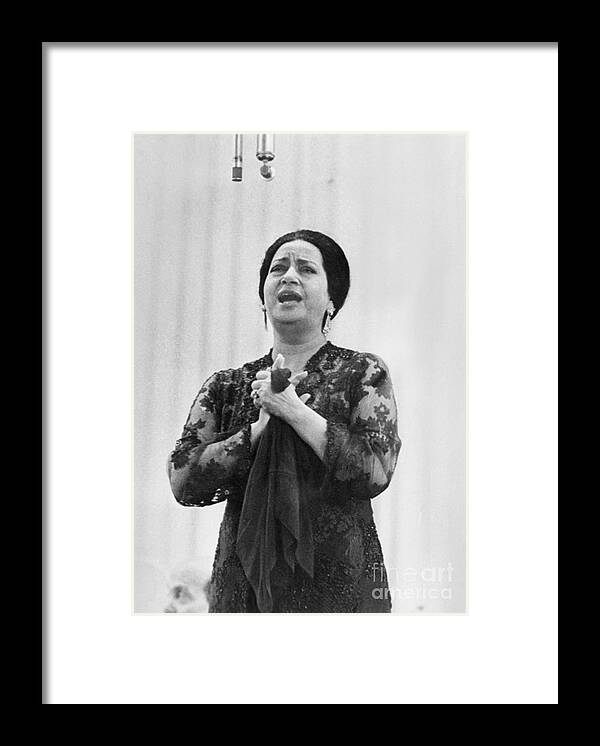 Soul Music Framed Print featuring the photograph Singer Om Kalsoum by Bettmann