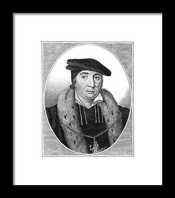 Engraving Framed Print featuring the drawing Sir Thomas Pope, 1810 by Print Collector