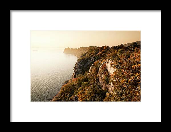 Adriatic Sea Framed Print featuring the photograph Sistiana Bay, Duino, Trieste by Mauro grigollo