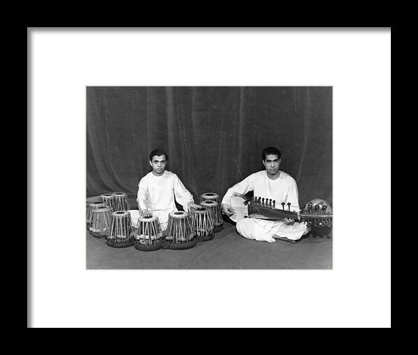 1930-1939 Framed Print featuring the photograph Sitar And Drums by Sasha