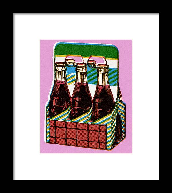 Beverage Framed Print featuring the drawing Six Pack of Beverages by CSA Images