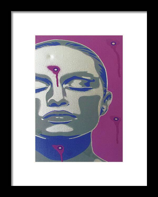 Skin Deep Purple Framed Print featuring the mixed media Skin Deep Purple by Abstract Graffiti