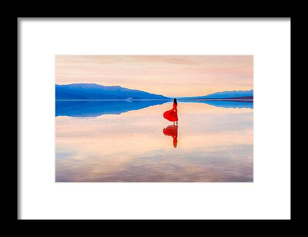 Death Framed Print featuring the photograph Sky Mirror In Death Valley by Kenneth Zeng