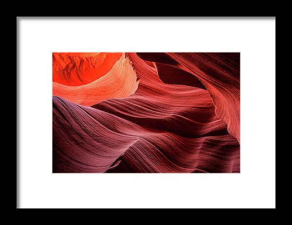 Antelope Canyon Framed Print featuring the photograph Slot Canyon Waves 2 by Dawn Richards