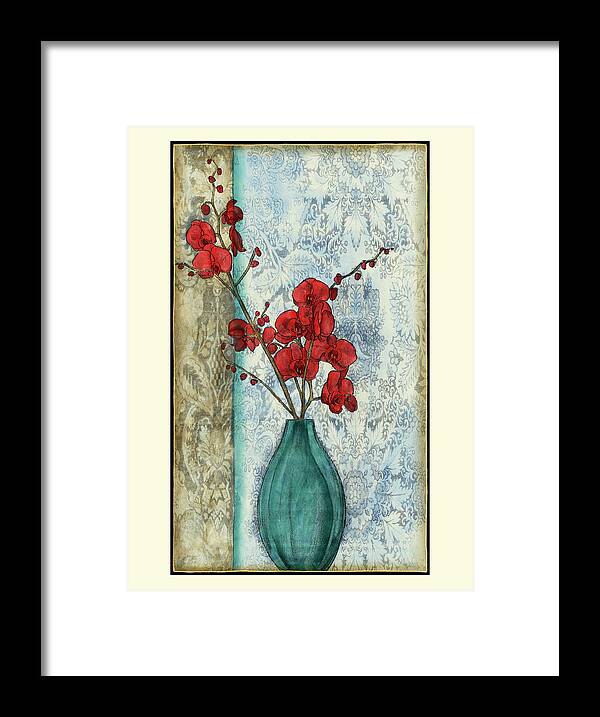 Botanical & Floral Framed Print featuring the painting Small Orchid Opulence II (p) by Jennifer Goldberger