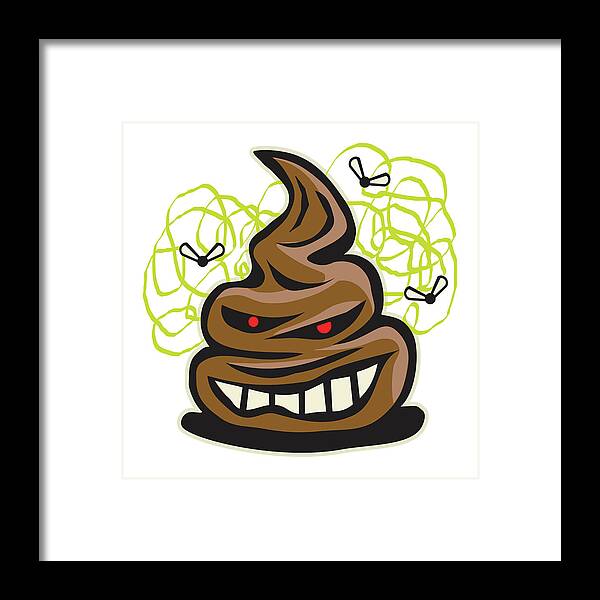 Animal Framed Print featuring the drawing Smelly Pile of Poop by CSA Images