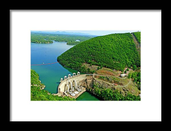 Smith Mountain Lake Dam Framed Print featuring the photograph Smith Mountain Lake Dam by The James Roney Collection