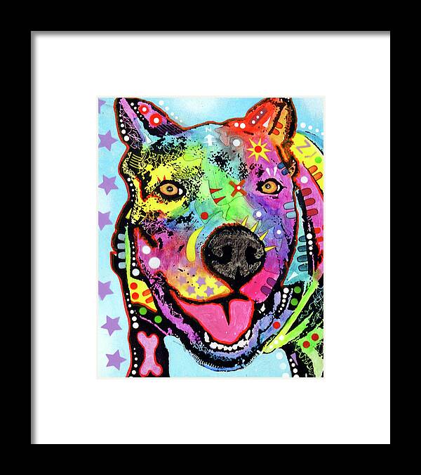 Smokey 2 Framed Print featuring the mixed media Smokey 2 by Dean Russo