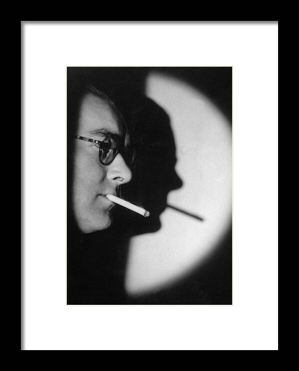 Shadow Framed Print featuring the photograph Smoking by Fox Photos