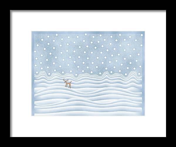 Enlightened Animal Framed Print featuring the digital art Snow Day by Becky Titus