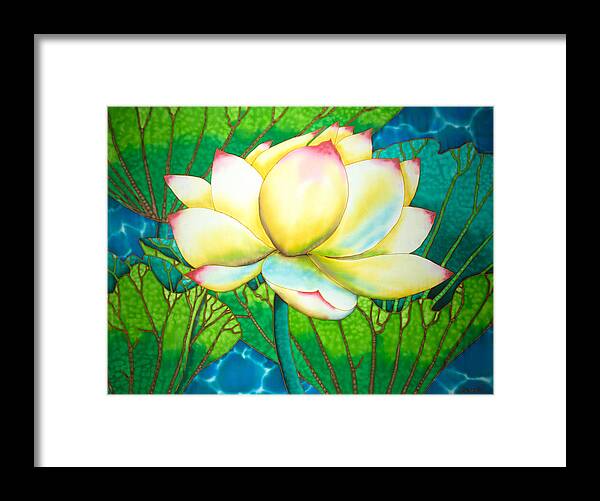 Waterlily Framed Print featuring the painting Snow White Lotus by Daniel Jean-Baptiste