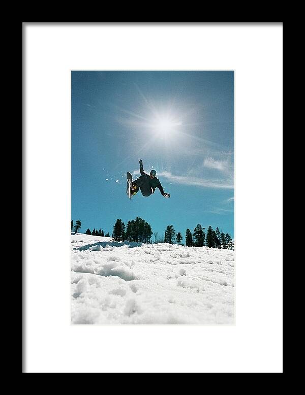 People Framed Print featuring the photograph Snowboarder by Seth Goldfarb