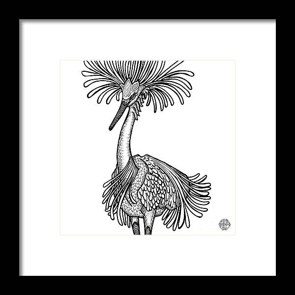 Animal Portrait Framed Print featuring the drawing Snowy Egret by Amy E Fraser