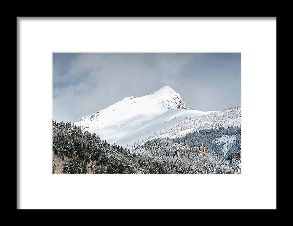 Snowy Landscape Framed Print featuring the photograph Snowy Mountains - 9 - French Alps by Paul MAURICE