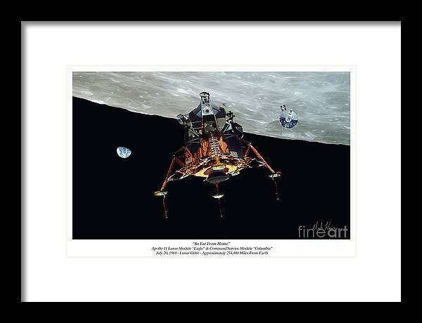 Apollo Framed Print featuring the digital art So far From Home by Mark Karvon