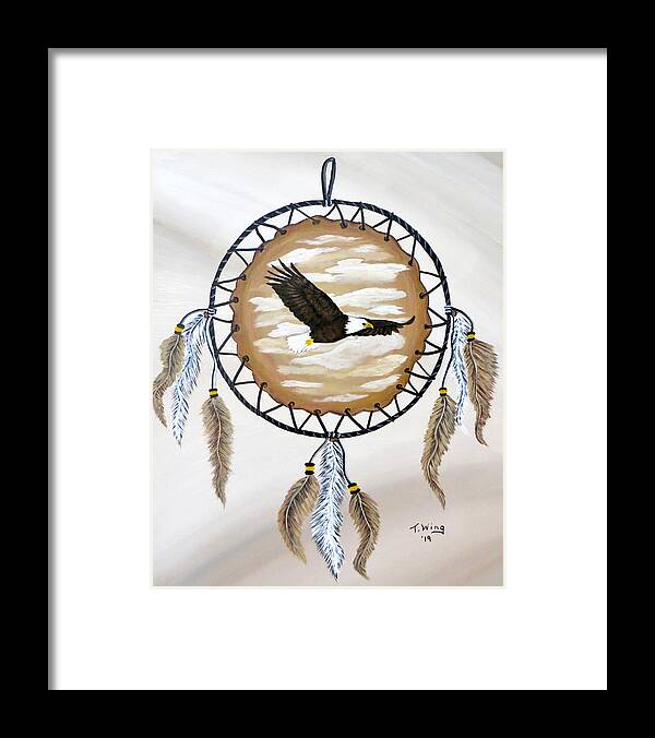 Eagle Framed Print featuring the painting Soaring Eagle by Teresa Wing