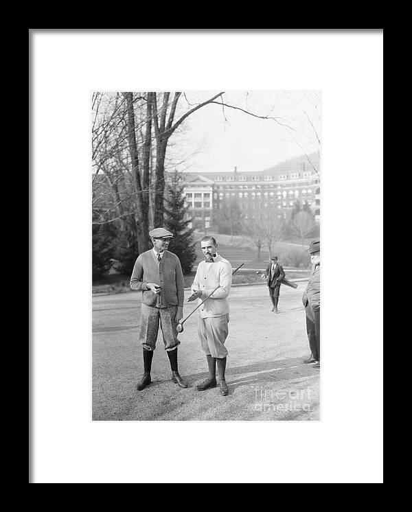 People Framed Print featuring the photograph Socialite Friends On Golf Course by Bettmann