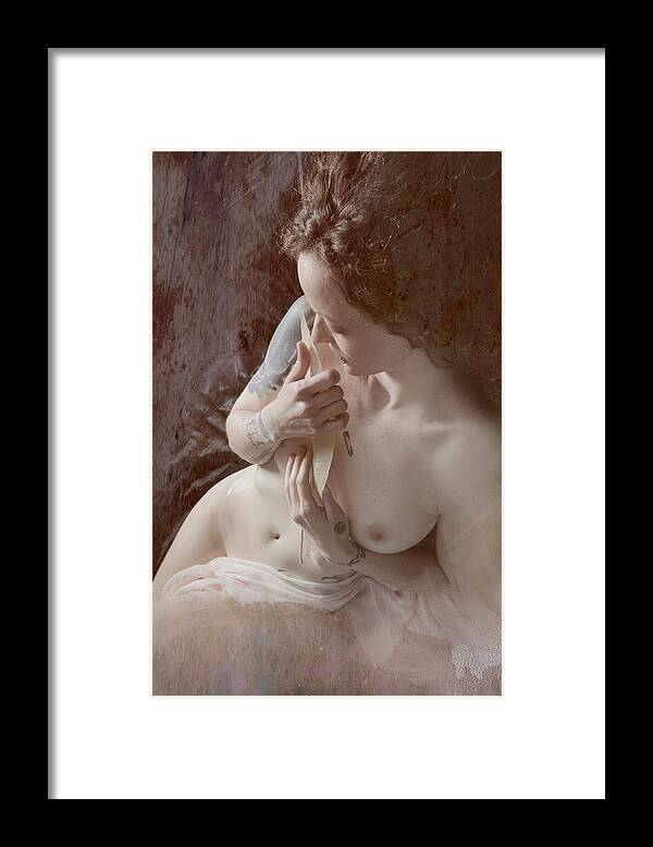 Fine Art Nude Framed Print featuring the photograph Soft Dreams by Olga Mest