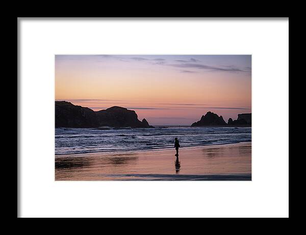 Beaches Framed Print featuring the photograph Solitary Reflections by Steven Clark