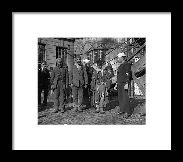 People Framed Print featuring the photograph Some Ragged Looking Refugees Wsailor by Bettmann