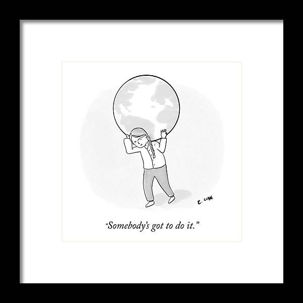 Somebody's Got To Do It. Framed Print featuring the drawing Somebody's Got To Do It by Evan Lian