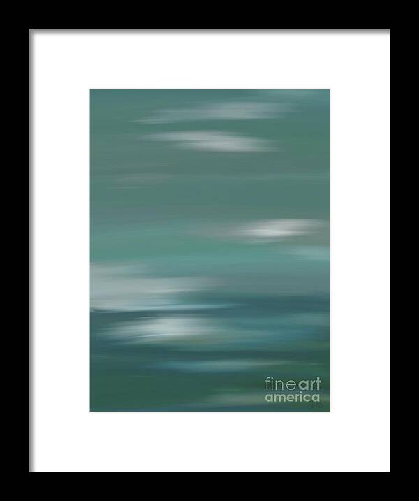 Blue Framed Print featuring the painting Somewhere Serene by Roxy Riou