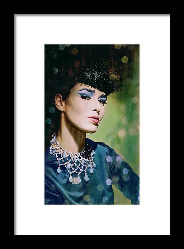 Fashion Framed Print featuring the photograph Sondra Peterson In A Scaasi Necklace by Horst P. Horst