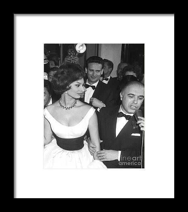 Film Festival Framed Print featuring the photograph Sophia Loren And Husband Carlo Ponti by Bettmann