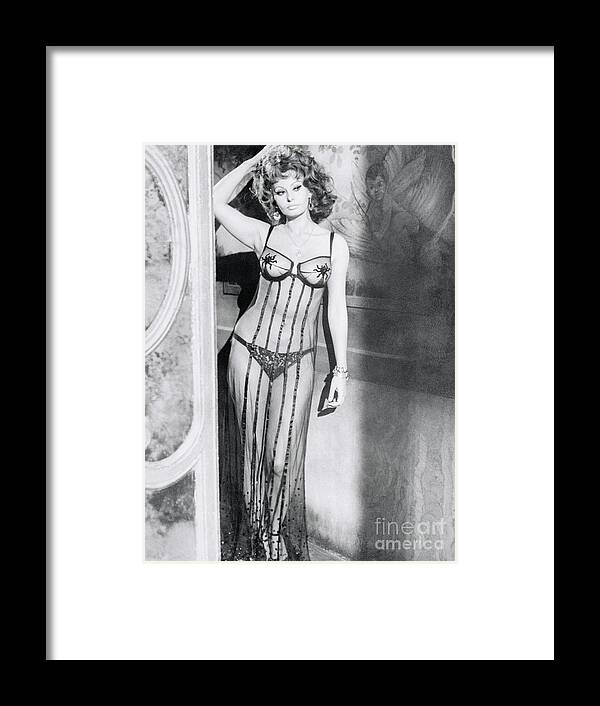 People Framed Print featuring the photograph Sophia Loren In Slave Girl Costume by Bettmann