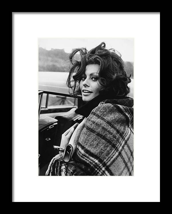 People Framed Print featuring the photograph Sophia Loren In South Wales On August by Keystone-france