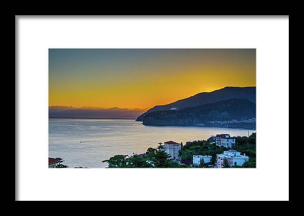 Italy Framed Print featuring the photograph Sorrento Evening by Douglas Wielfaert