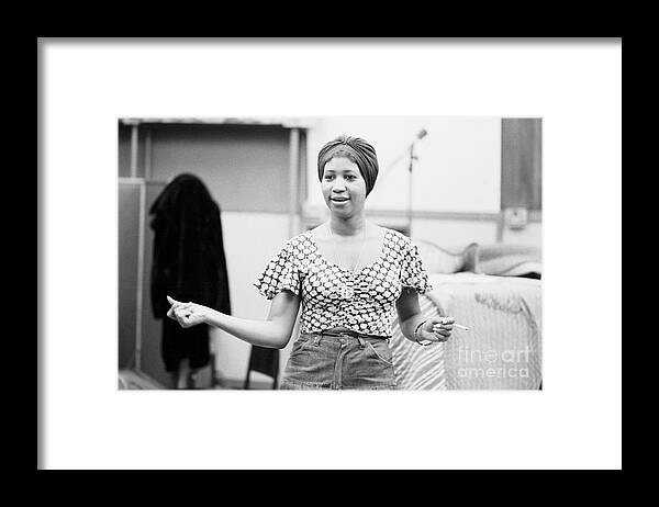 Music Framed Print featuring the photograph Soul Singer Aretha Franklin At Atlantic by The Estate Of David Gahr