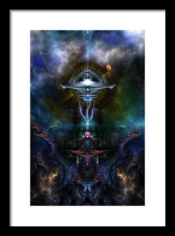 Space Station Framed Print featuring the digital art Space Station Ansarious by Rolando Burbon