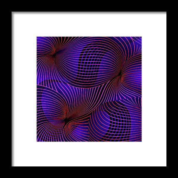 Space-time Framed Print featuring the painting Space-Time No-2, Blue by David Arrigoni